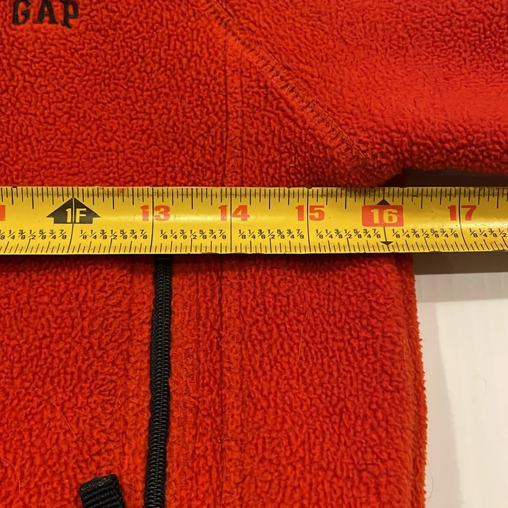 GAP kids mock neck, full zip orange & blue heavy fleece jacket. Boys size XS